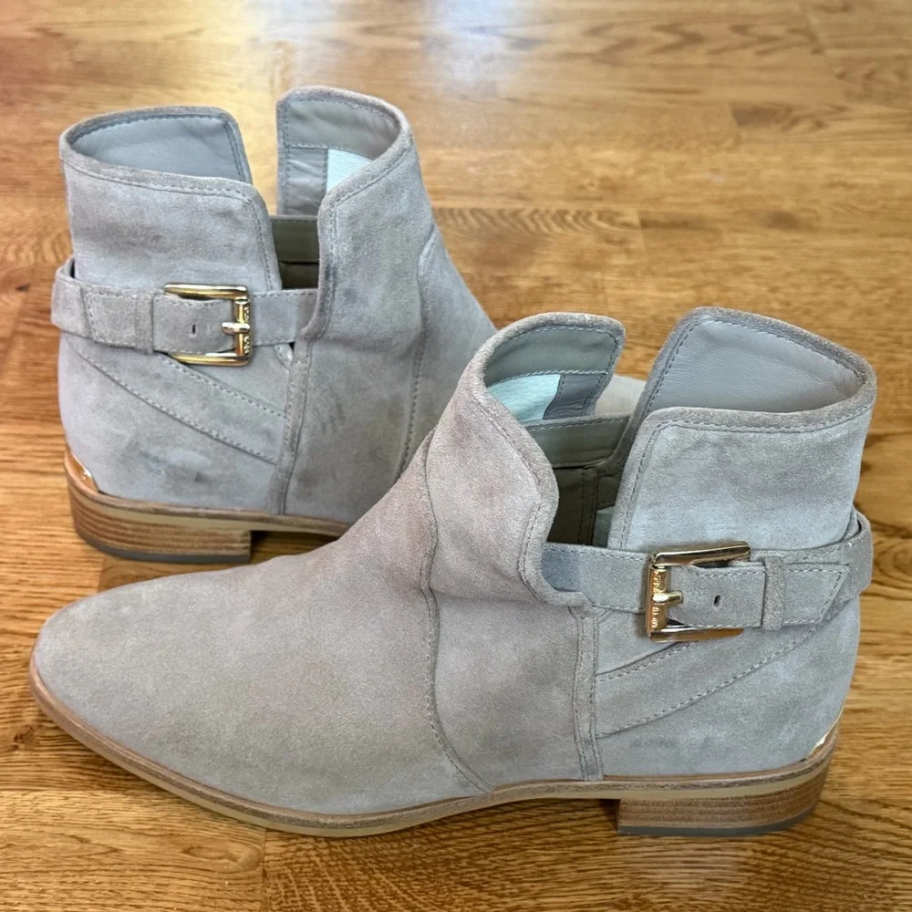 MK by Michael Kors Salem Tan Suede and Leather Ankle Booties Size 7.5.